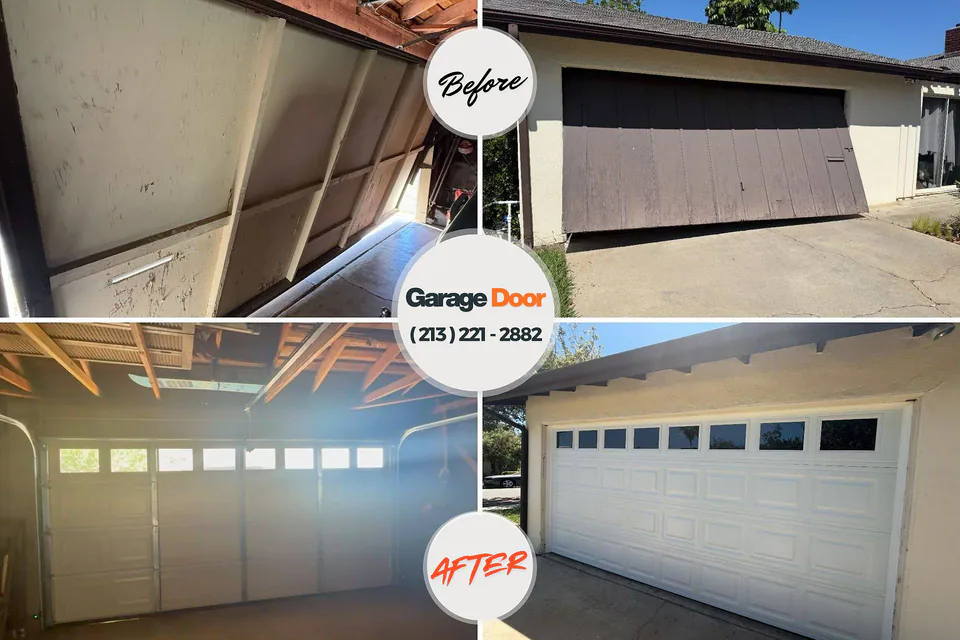 Before and after: garage door repair Paducah, KY